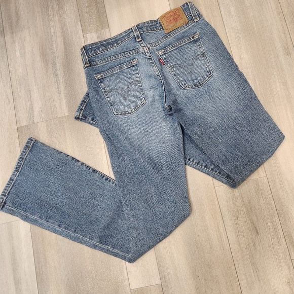 Levi's jeans women's W26 blue 518 Superlow Stretch boot cut flared wide leg boho - Picture 7 of 14